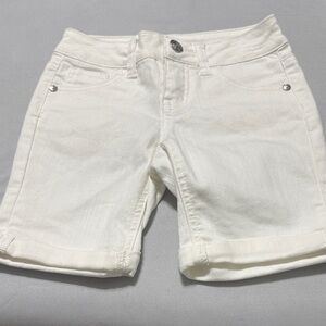 Girls White Denim Shorts